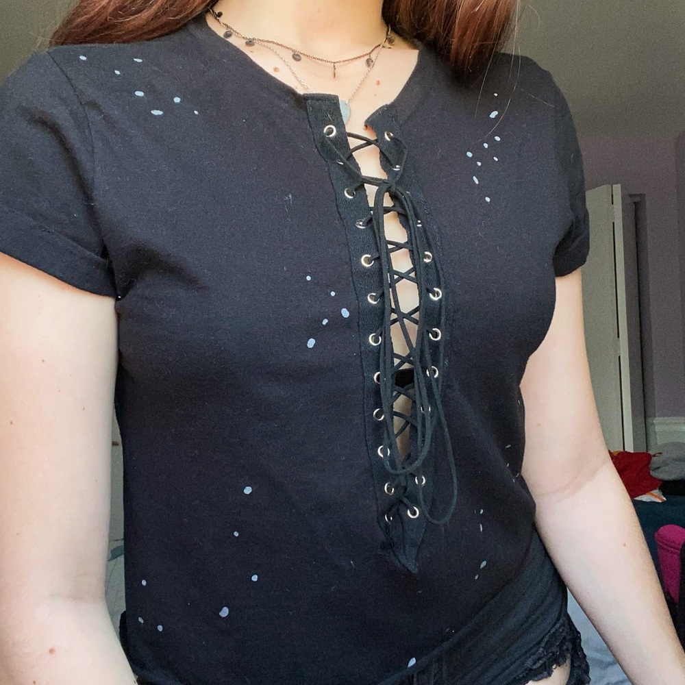 Forever 21 Lace Up Top